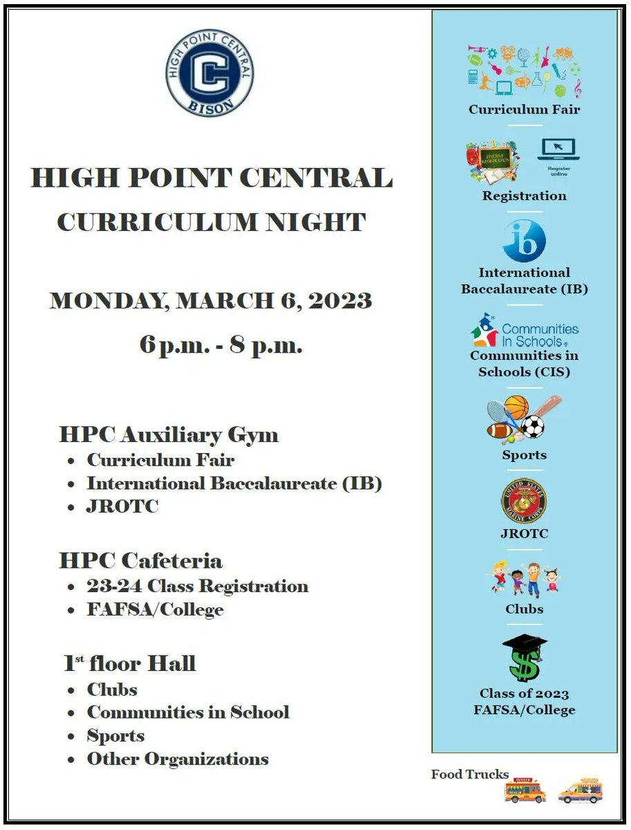 High Point Central (@hpchighschool) on Twitter photo Mr. Hettenbach's Bison Bulletin for February 28...
buff.ly/3KM0842 <a href="/hettenm/">Mike Hettenbach</a> <a href="/HPCBisonSports/">HPC Athletics</a> <a href="/hpcbisonfball/">High Point Central Football</a> <a href="/HpcCte/">HPC CTE</a> <a href="/HPCBisonPTO/">HPC Bison PTO</a> <a href="/hpcbisoncheer/">hpc.bisoncheer</a> <a href="/HPC_SGA/">High Point Central High School SGA</a> <a href="/hpcbisonbball/">High Point Central HS Boys Basketball</a> Mr. Hettenbach's Bison Bulletin for February 28...
buff.ly/3KM0842 <a href="/hettenm/">Mike Hettenbach</a> <a href="/HPCBisonSports/">HPC Athletics</a> <a href="/hpcbisonfball/">High Point Central Football</a> <a href="/HpcCte/">HPC CTE</a> <a href="/HPCBisonPTO/">HPC Bison PTO</a> <a href="/hpcbisoncheer/">hpc.bisoncheer</a> <a href="/HPC_SGA/">High Point Central High School SGA</a> <a href="/hpcbisonbball/">High Point Central HS Boys Basketball</a>
