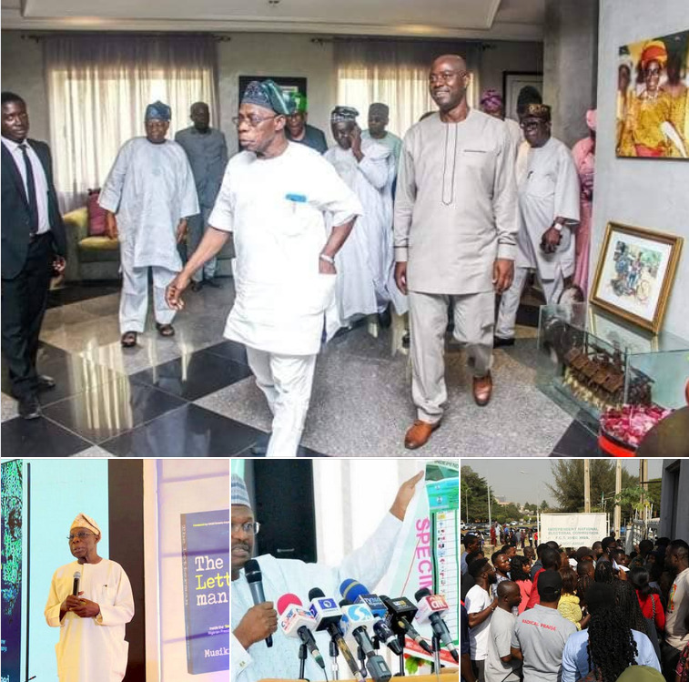 Emma_George10's tweet photo. Breaking News: Obasanjo storms INEC collection center in Abuja with the real results of all the 36 state and FCT
INEC chairman was in shock when Obasanjo showed up in Abuja  with 2023 original result sheet for all States. https://t.co/f8tpDAeqKO