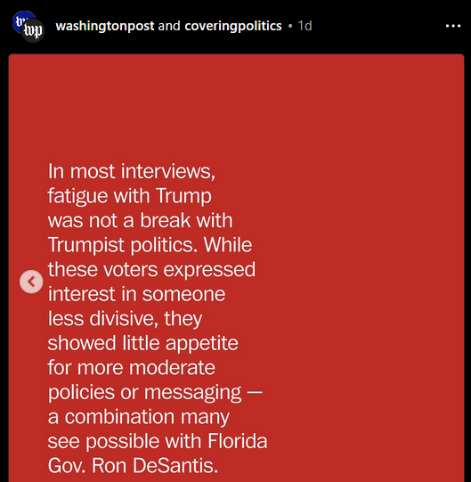 UserServiceDesk's tweet image. WaPo discovers that the #wingnuts are losing interest in #DOTARD but want to hang on to their bigotry and discredited policies.  Which shocks no-one who is actually paying attention.