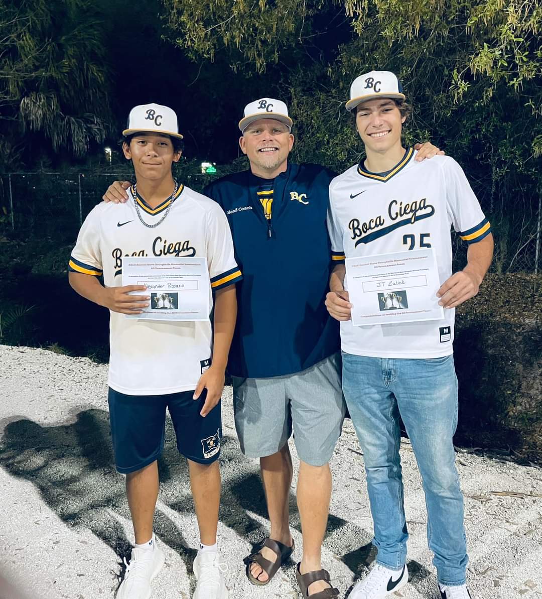 Two of our guys were selected to the all tournament team! 
JT Zulick and Alex Rosario ! JT batted .500 for the three games, pitched, and locked down 1st base. Alex kept us in games with his tenacity behind the plate throwing out two runners out. He was a wall with guys on third!
