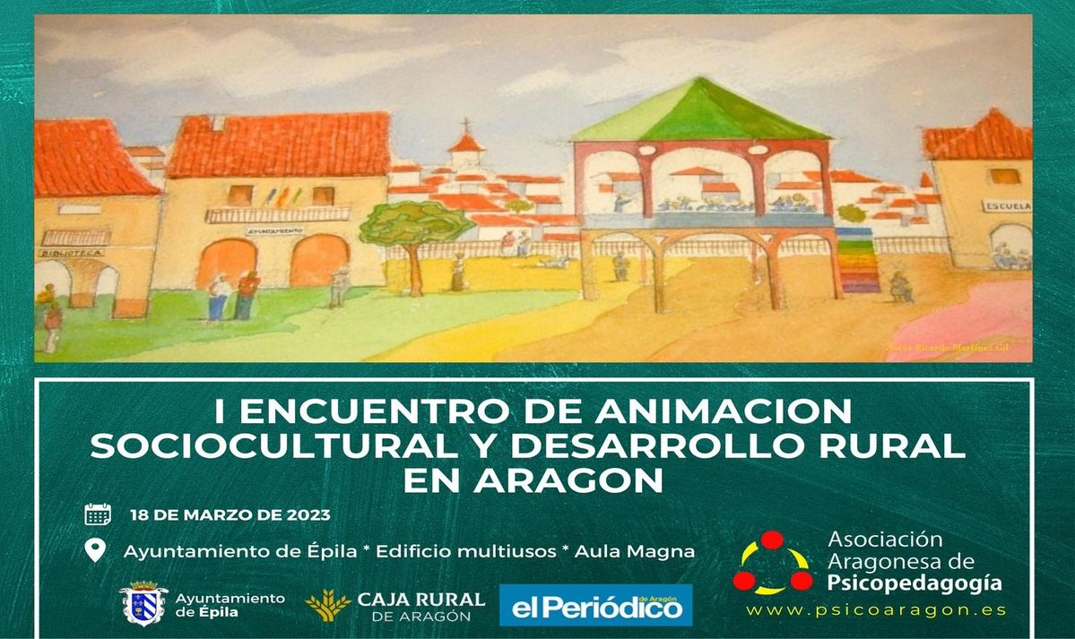 Asoarapsico's tweet photo. 🧑💻 I Encuentro de Animación Sociocultural y Desarrollo Rural en Aragón
🤗¡Ven a vivir una experiencia única! Podremos #vernos, #escucharnos, #apoyarnos, #compartir y #aprender.
📲https://t.co/VULAdIeYzE https://t.co/sBTl8wgwby