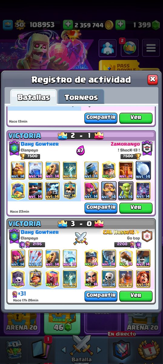 DahgGowther's tweet photo. "Primera semana de guerra en clanpeyo 🍂❤️"

#clashroyale https://t.co/KIpstFtPmR