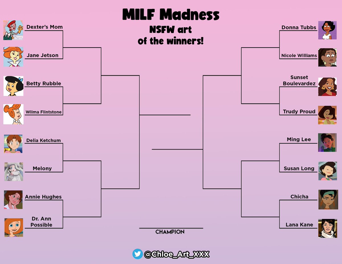 Chloe_Art_XXX's tweet photo. 💖 MILF Madness Tournament! 💖

Who’s gonna win?  Who’s gonna lose?  NSFW art of the winners!! 😍 

Vote in the first round polls below!
👇👇👇 https://t.co/Um7xZzPHVW
