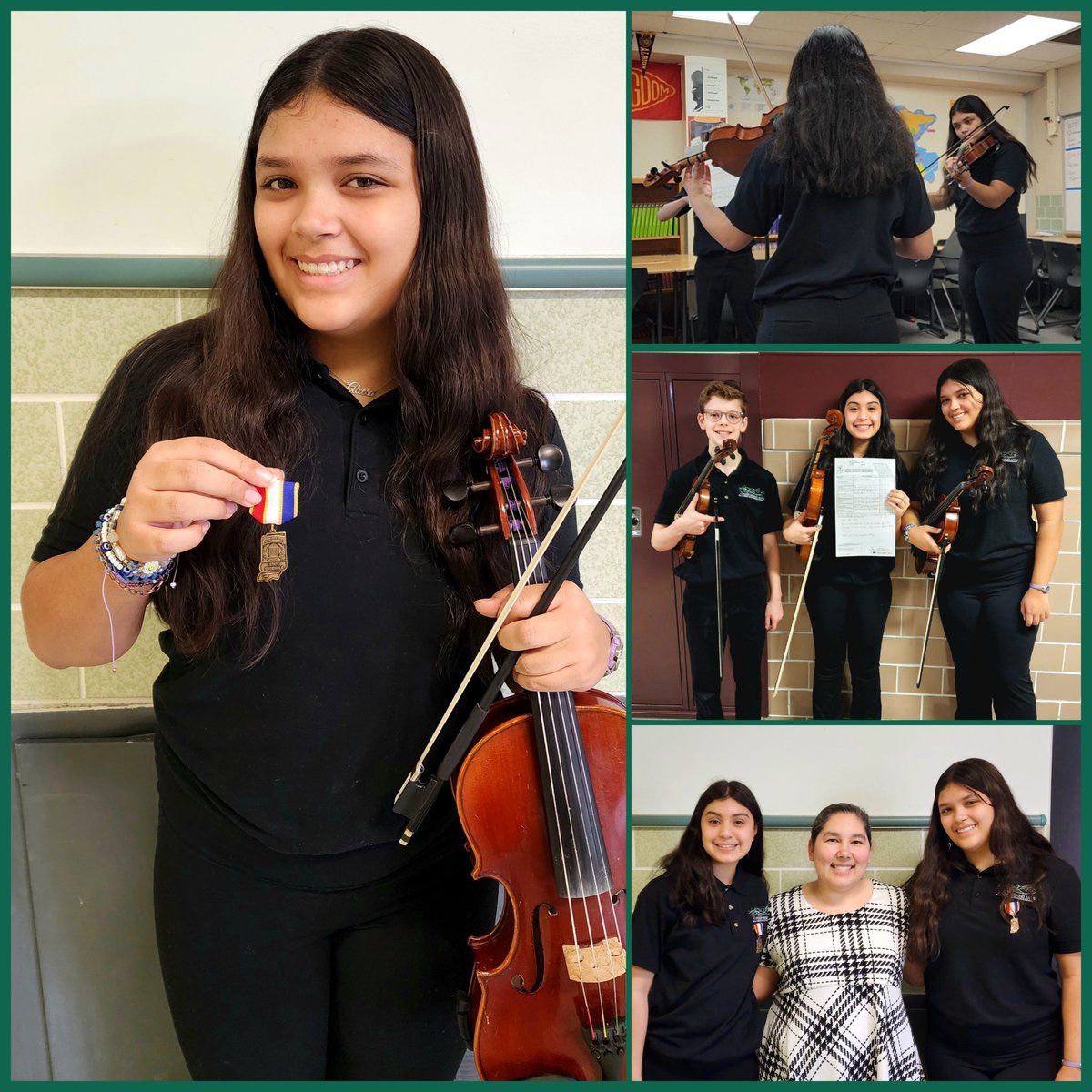 ampil6pack's tweet image. #ISSMA State competition for orchestra, &amp;amp; Aleesa earned another gold medal!! (w/her @FCVWildcats string trio) 🎻
Between choir &amp;amp; orch, my 8th grader earned 7 gold + 1 silver during the 2023 ISSMA Solo &amp;amp; Ensemble contests...(including 3 State gold medals.) Not too shabby!! 🏅🖤🎶
