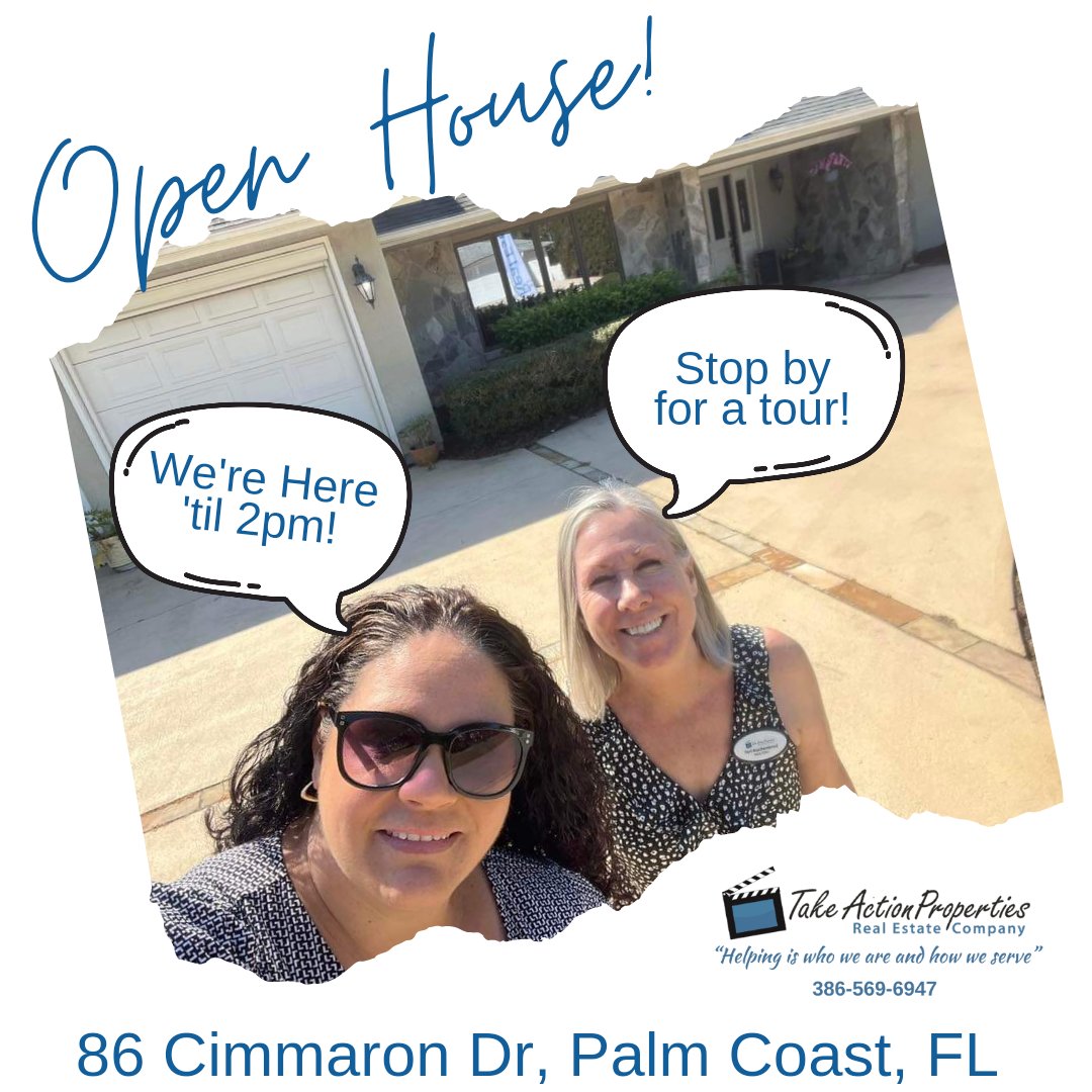 takeactionfl's tweet photo. 🏠🚙💨 It's a great day to take a #SundayDrive to 86 Cimmaron Dr, Palm Coast, FL to take a tour w/ Amy &amp; Teri to see this gorgeous 6|3.5|3 #TipLot #PoolHome on the #SaltwaterCanal at our #OpenHouse today from 11am-2pm! See you soon! https://t.co/66iOgOoJgT