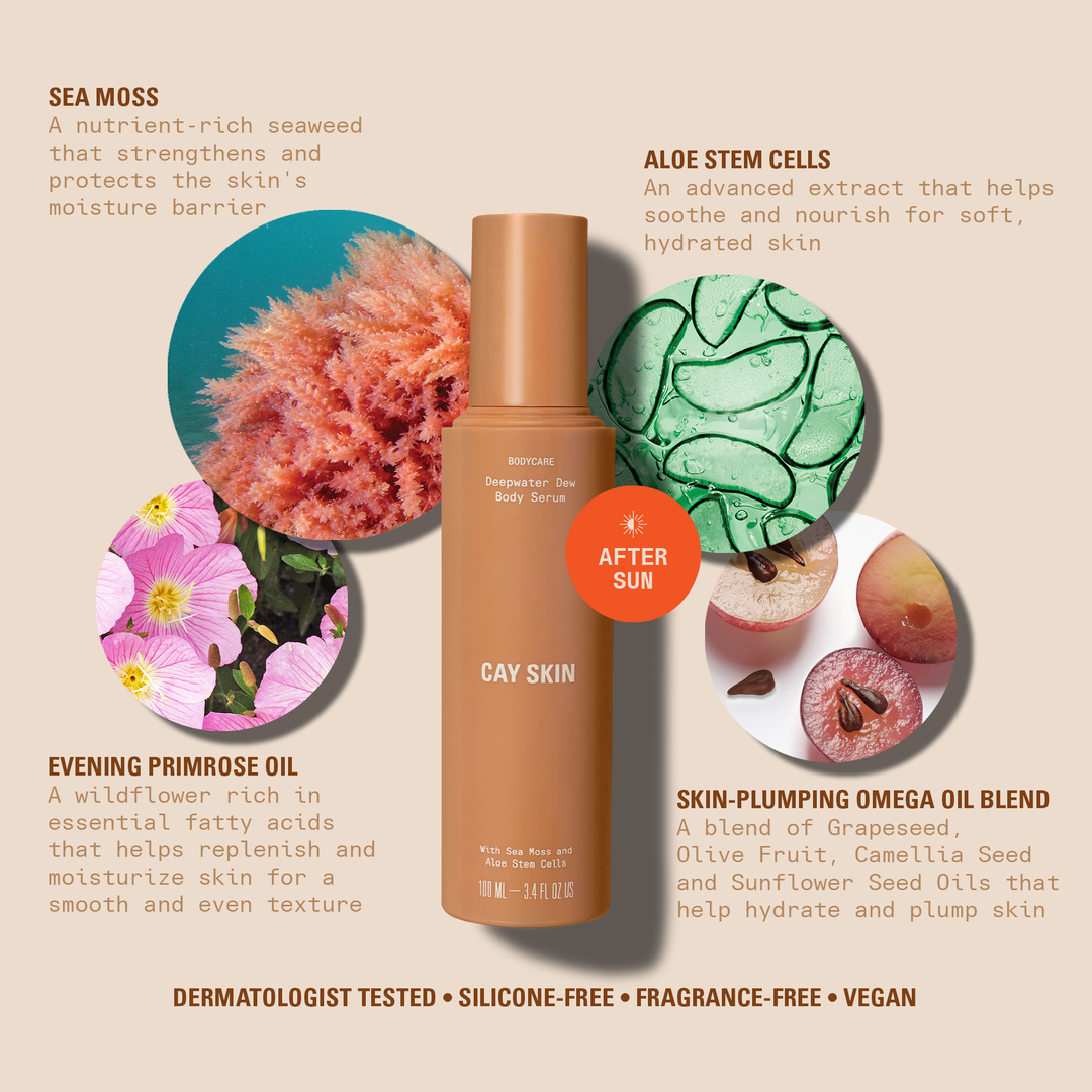 Tap your screen and take a closer look at the juicy island-based ingredients that makes our Deepwater Dew Body Serum so illuminating ✨