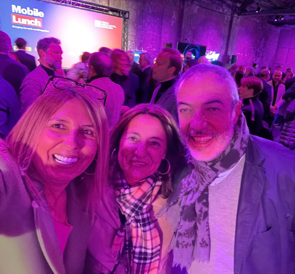 montse_barcelo's tweet photo. With my dearest colleague Dr Jiménez and the @BarcelonaGlobal CEO @merceconesa #MobileLunch #MWC2023 #MWC23 #GentBonica https://t.co/0EiIHefi0J