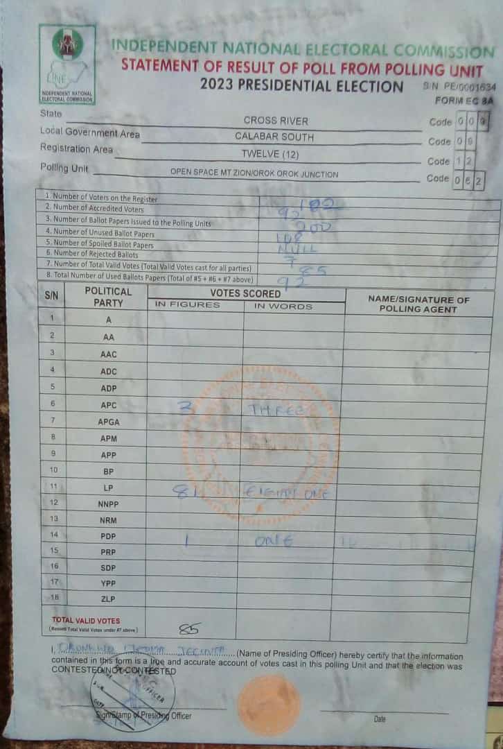 iamdavidshare's tweet photo. #SOSREX  #Nigeriaelections2023 #CongratulationsObidatti #Inecresults #ElectionResult #Elections2023 https://t.co/sYEr3JCLV3