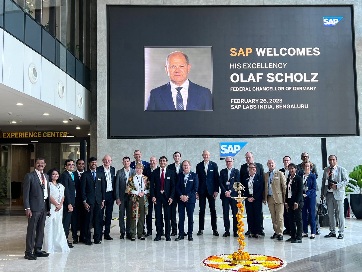 Elated to have @Bundeskanzler @OlafScholz and delegation of CEOs of top German companies @saplabsindia 🇮🇳 🇩🇪

Great conversations on #Sustainability #Digitization #IndianTalent 

#LifeAtSAP