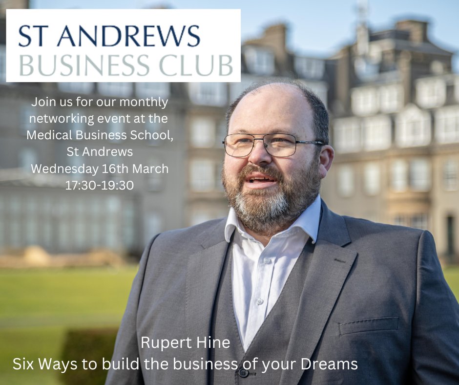 You are welcome to join us for our next networking event on 16th March at the Medical Business School and to hear Rupert Hine.

To book, please go to eventbrite.co.uk/e/st-andrews-b…

We look forward to seeing you there.