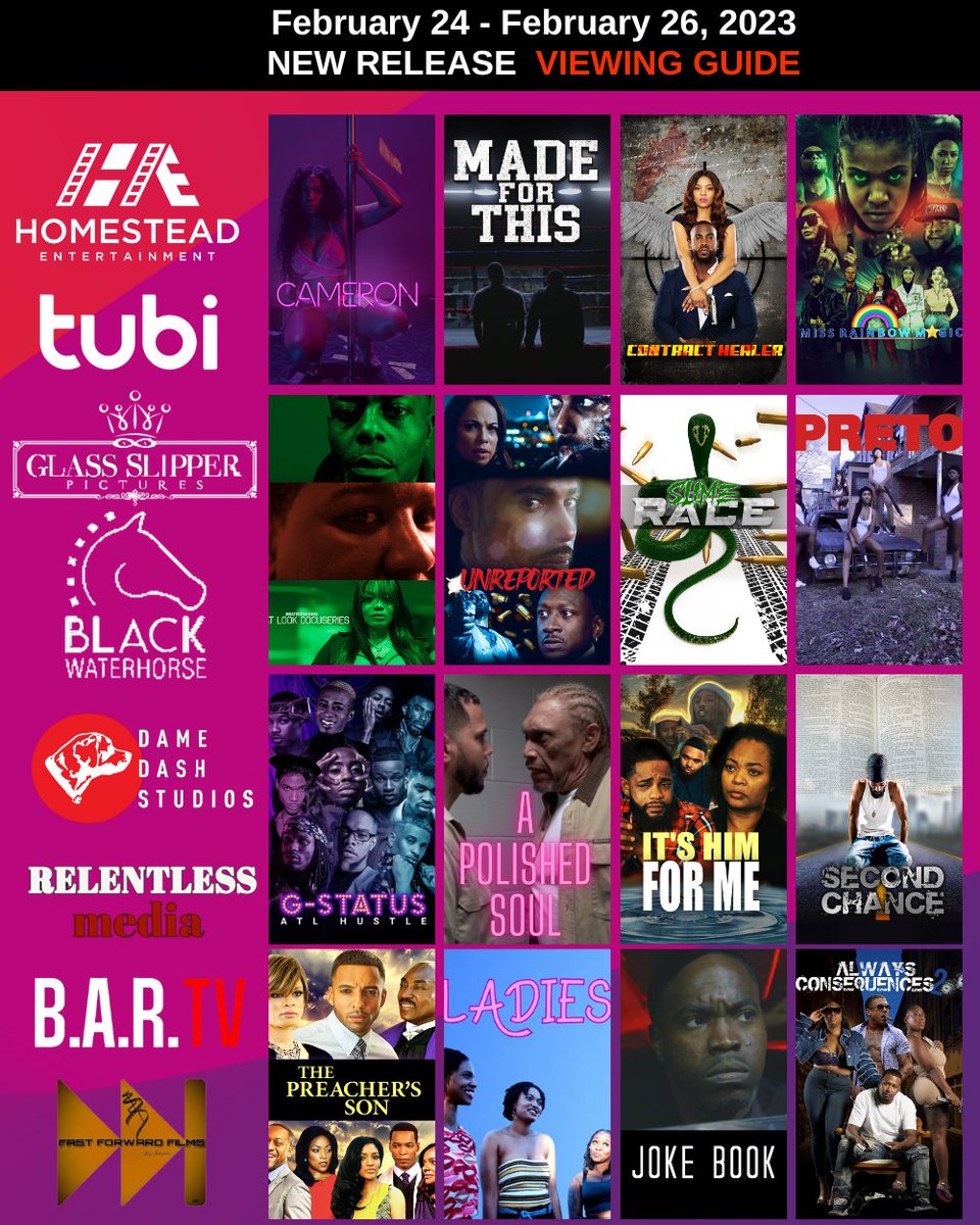 Cameron
Made For This
Contract Healer
Miss Rainbow Magic
That Look Docuseries
Unreported
Slime Race
Preto
 G-Status: ATL Hustle
A Polished Soul
It's Him for Me
Second Chance
The Preacher's Son
Ladies
Joke Book
Always Consequences 2
Foreign Exchange