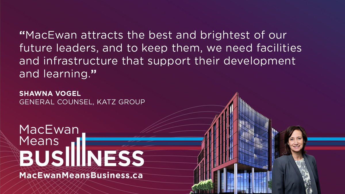 triffoschool's tweet photo. Shawna Vogel, General Counsel at Katz Group, knows @MacEwanU attracts the best and brightest to our city and knows the #MacEwanMeansBusiness campaign will keep them here. 

#YEG #ABpostsec #abpoli #ableg https://t.co/tDeXFk5z0E