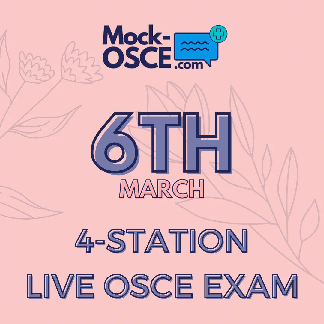 MockOSCE's tweet image. Busy studying and haven&apos;t got the time for a 7 station mock exam? Then the 4 station exam is perfect for you! Practice with REAL simulated patients LIVE with 4 unique cases! 
#osce #osces #osceexam #mockosce #plab #plab2 #practice #medicine #medschool #medstudent #MedTwitter