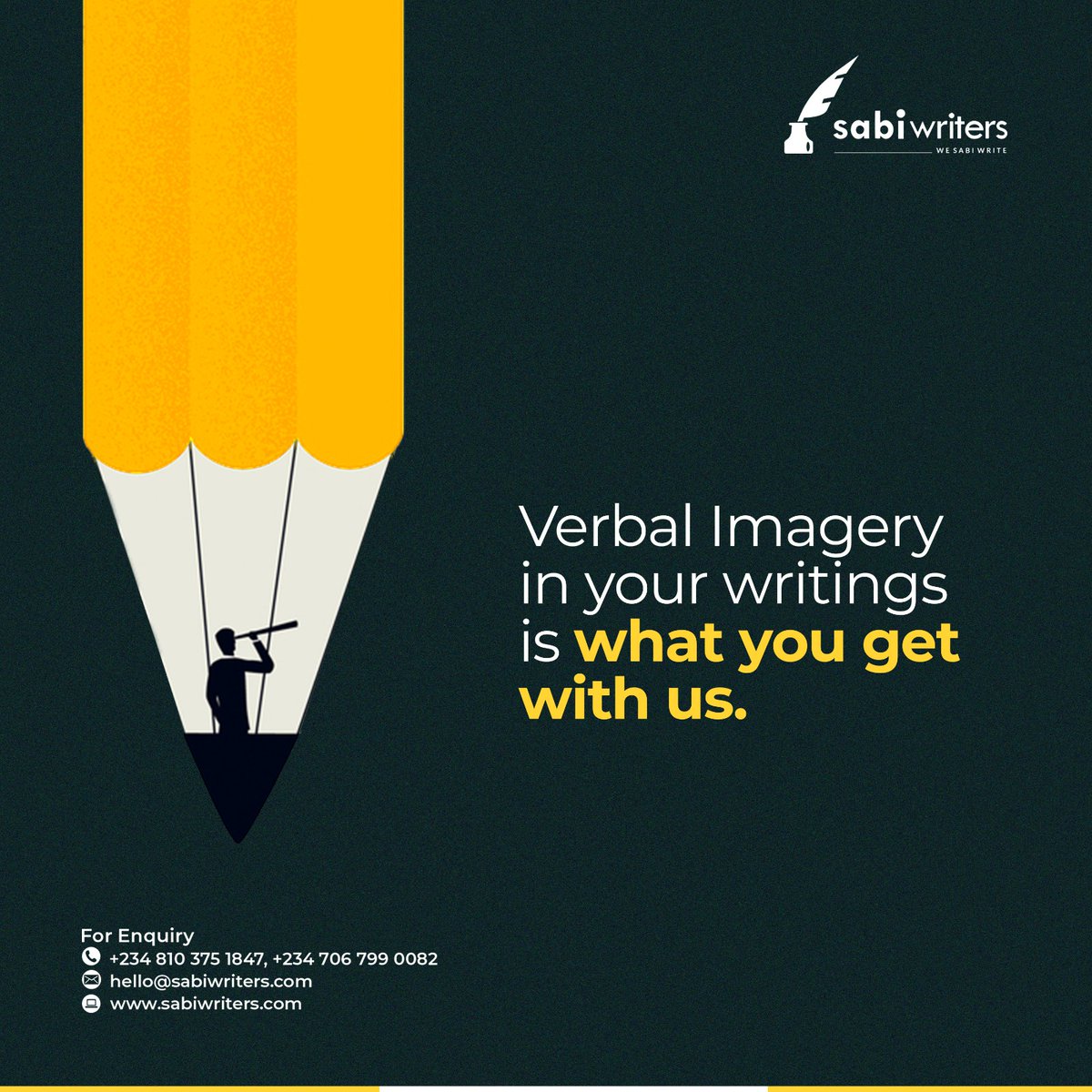 sabiwriters's tweet photo. You can paint images in a reader’s mind with the right words.
You can make a reader feel, see and imagine.
We can help you convey your intent in your reader’s mind using the right words.
Send us a DM to get started.
#sabiwriters #wesabiwrite #sabilab #words #writing #imagery https://t.co/QB5p5LWUIy