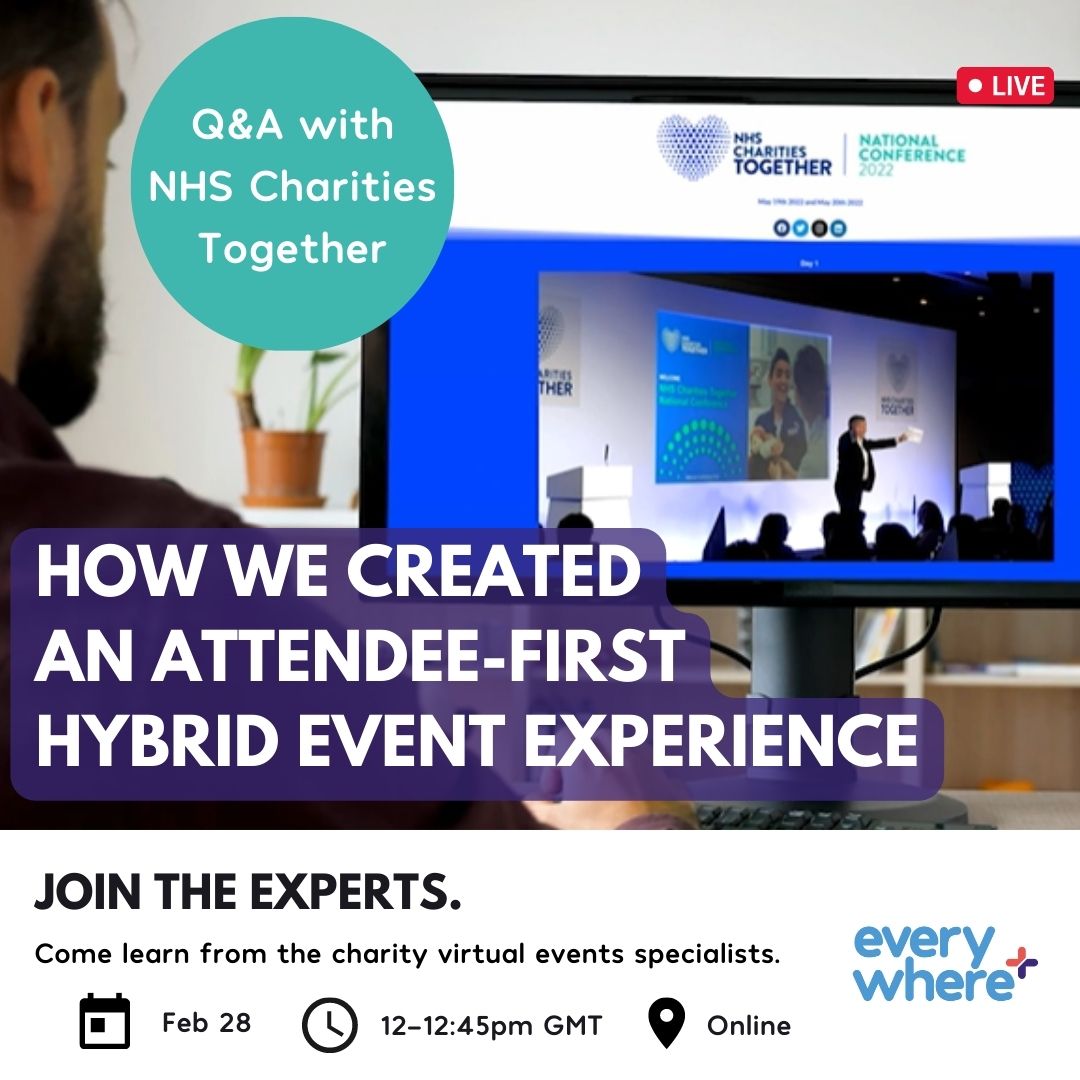 🖥️ FREE webinar: How we created an attendee-first hybrid event experience Q&A with @Louise_McCathie / @NHSCharities Tomorrow at 12pm GMT Join us live or register for free to receive the recording. everywhereplus.com/charityvirtual…