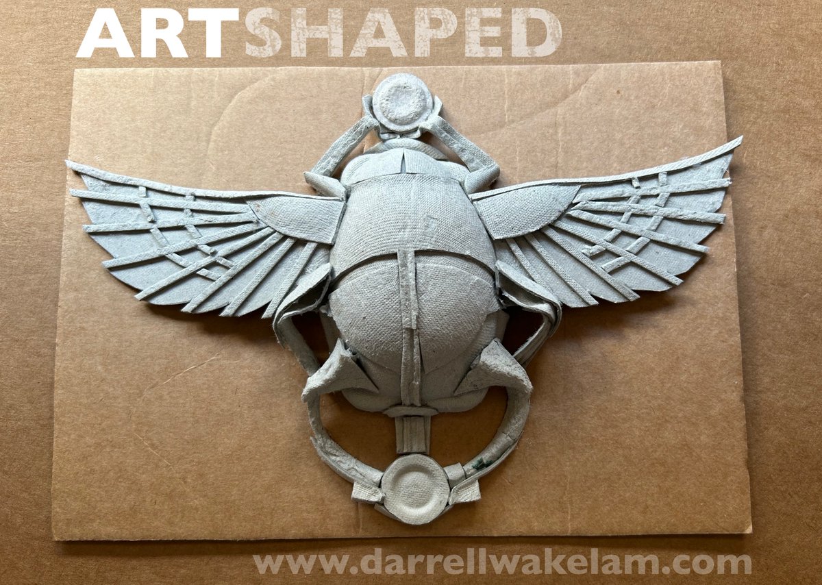 DarrellWakelam's tweet image. This Ancient Egyptian Scarab Beetle is made solely from pieces cut from one standard egg-box. 
It just takes time, a little patience, and some &apos;egg-box engineering&apos; 😉 #ArtShaped
darrellwakelam.com 
#Cardboard #CardboardEngineering #CardboardArt
