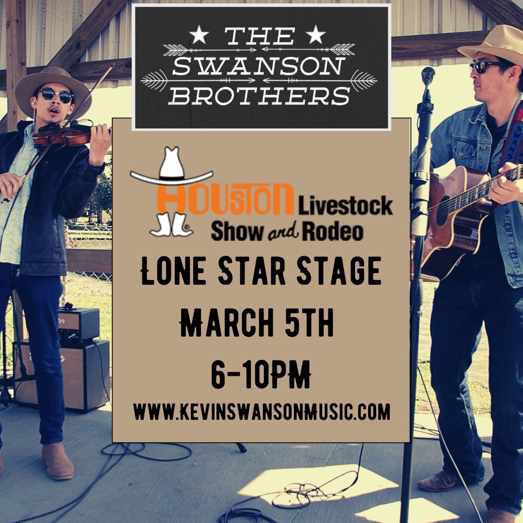 swansong97's tweet photo. IT’S RODEO SEASON!

In one week, we’ll be making their way to the Houston Livestock Show and Rodeo on Sunday, Mar 5th at the Champion Wine Garden, Lonestar Stage! We kick things off at 6PM. Hope to see y’all there! You won’t wanna miss this one!! https://t.co/mTbZrIqrNE