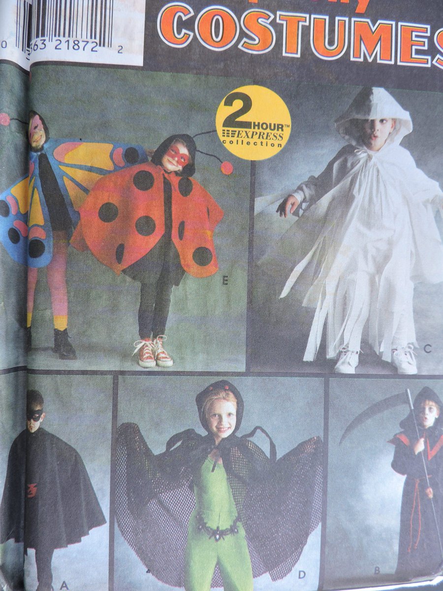 The latest addition to my #etsy shop: Halloween Costume Bandit Butterfly Mask Cape Ghost Spider Ladybug Stage Play Simplicity 8279 Pattern Child's Sz. 2 - 12 etsy.me/3xU5TFn #halloween #sewing #simplicity #pattern #stageplay #costume #pretendplay