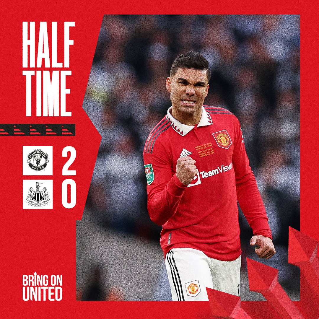 ManUtd's tweet photo. Ahead at the break, but we're not done yet 👊

#MUFC || #CarabaoCup