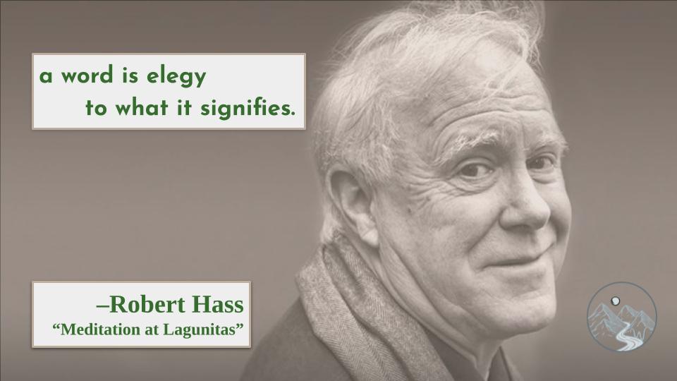 A holy and mortal mission.

Happy birthday, Robert Hass!  