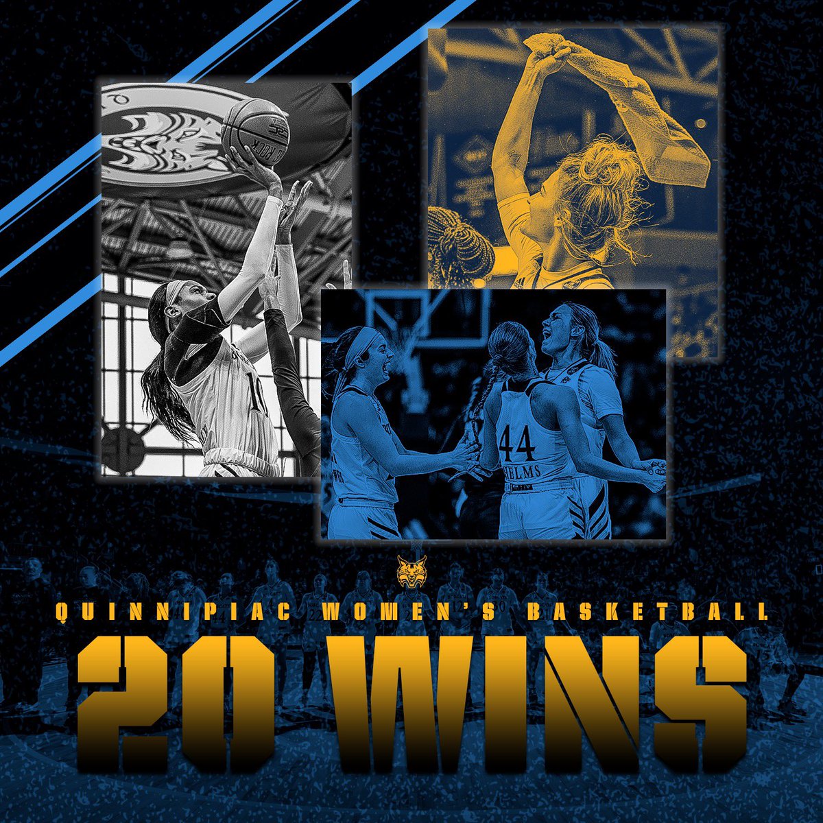 QU_WBB's tweet photo. Last night’s win over Siena was the 20th victory of the season for the Bobcats. 

This marks the 12th season that @QU_CoachFabbri has led the Bobcats to 20 wins in a season 😼

#FullSteamAhead🚂 https://t.co/bVbuv8Lf1I