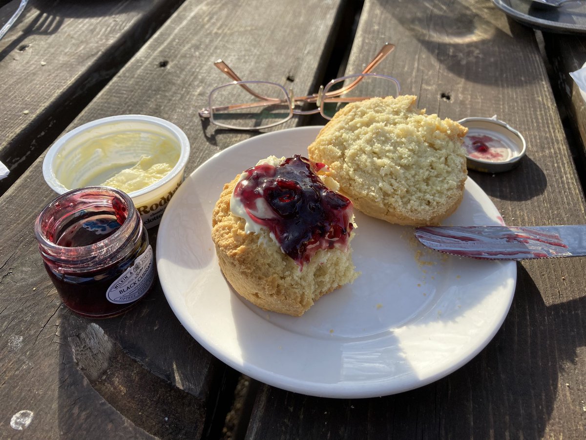 caniscausa's tweet photo. First al fresco @nt_scones enjoyed @OsterleyNT this year! #SconePal #JamOnTop 🫖🍓 https://t.co/HpveMfgBy3