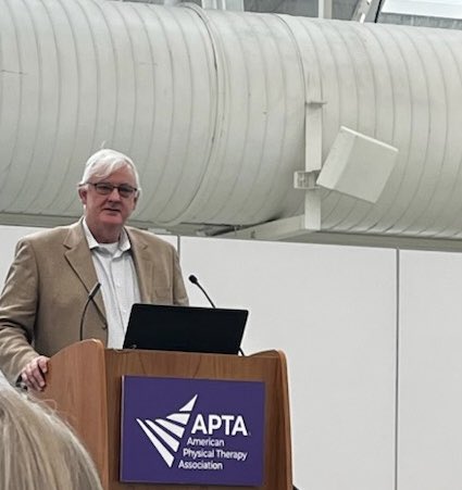 VP_Hyland's tweet photo. Day 4 @APTAtweets #CSM2023 excited to present my Administrative Burden research &amp; honored my @mercycollege Alums &amp; Faculty colleagues showed up at 8:00am to support me- then #AOPT Board meeting and quiet, wonderful dinner with @HylandNannette  @rrowe62 #CuffLinkMafia @KyleCovPT https://t.co/SllO5riBFc