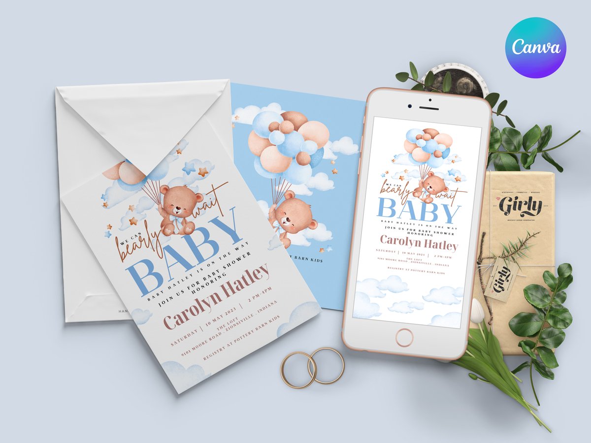 AbsoluteprettyC's tweet photo. Editable baby shower invite, baby shower download, bear baby invite, bear baby shower, bearly invite baby boy bear invite baby shower canva

#bearbabyinvite #etsy #etsysellers #etsystore #babyinvite #babyshower https://t.co/aYuWHodjo2