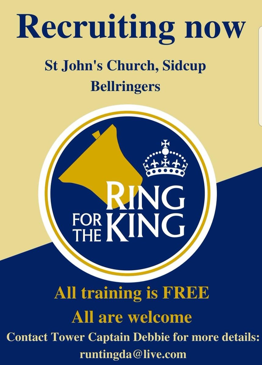 Sidcup_Bells's tweet photo. We are recruiting! Please RT. #sidcup #KingCharles https://t.co/P0Rj2rFcOb