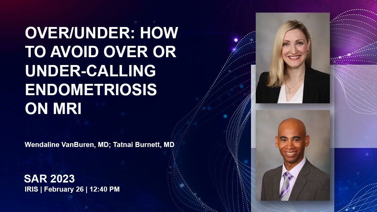 Mayo Clinic Radiology (@mayoradiology) on Twitter photo Dr. Wendaline VanBuren (<a href="/WendalineVB/">Wendaline VanBuren</a>) and Dr. Tatnai Burnett (<a href="/tatnai/">Gonzalez Alvarez Neri Tatnai</a>) discuss "Over/Under: How to Avoid Over- or Under-Calling Endometriosis on #MRI" at 12:40 p.m. today in IRIS at #SAR23. #MayoAtSAR23 Dr. Wendaline VanBuren (<a href="/WendalineVB/">Wendaline VanBuren</a>) and Dr. Tatnai Burnett (<a href="/tatnai/">Gonzalez Alvarez Neri Tatnai</a>) discuss "Over/Under: How to Avoid Over- or Under-Calling Endometriosis on #MRI" at 12:40 p.m. today in IRIS at #SAR23. #MayoAtSAR23