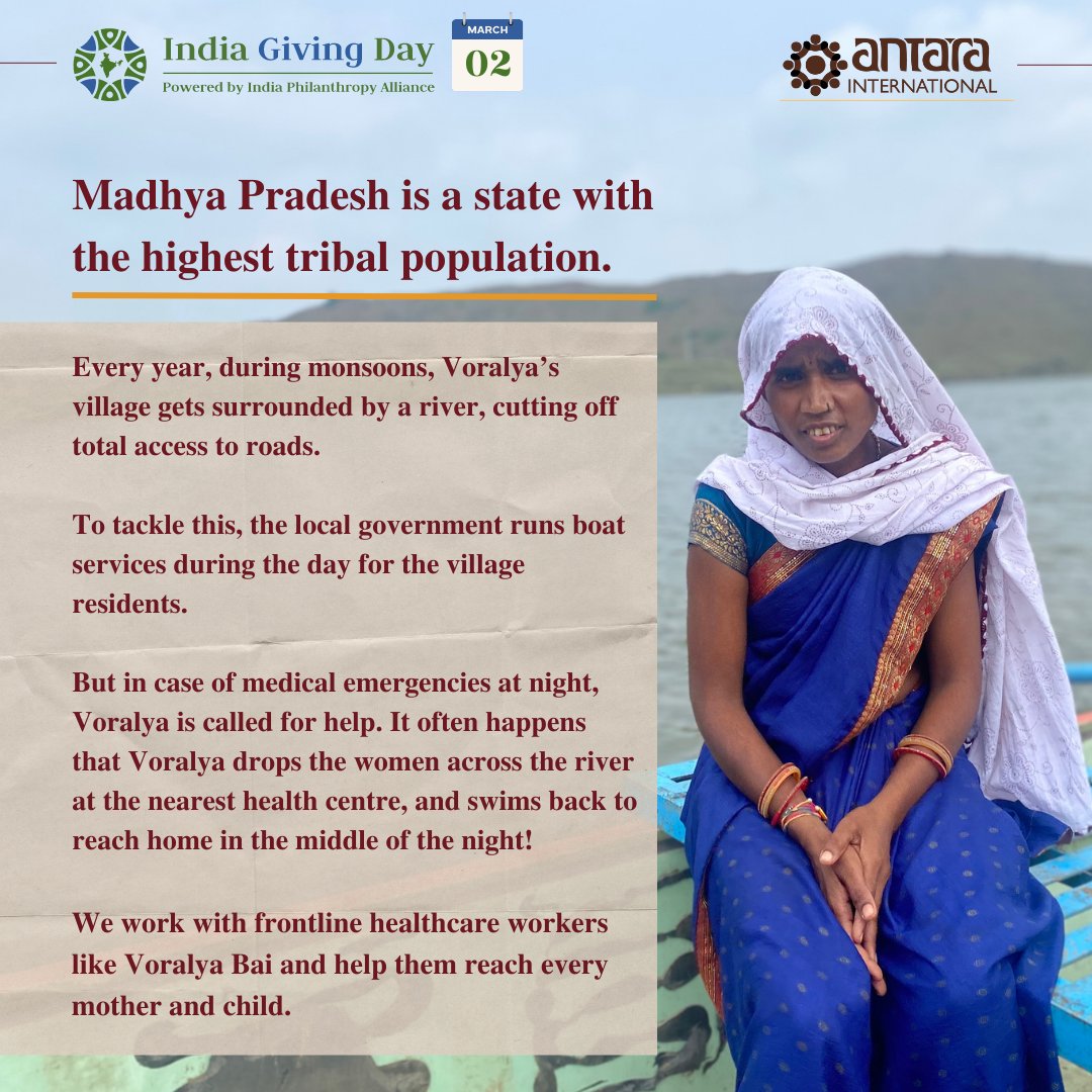 Participate in #EarlyGiving for #IndiaGivingDay. Your contribution to Antara International will help us support frontline healthcare workers like Voralya Bai in reaching every mother and child.
ow.ly/MsGT50N2YwJ