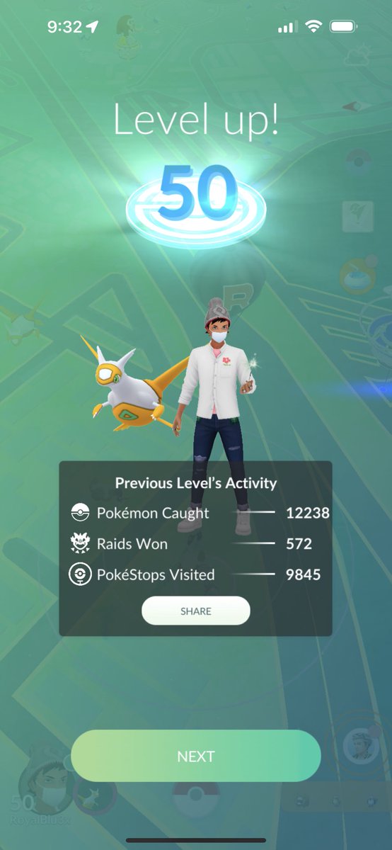 royalblu3x's tweet photo. I finally did it! I hit level 5️⃣0️⃣! Thanks to all of my friends who made this possible and all of the raid groups. #PokemonGO #level50 #PokemonGORaids https://t.co/uHhFvC0ufF