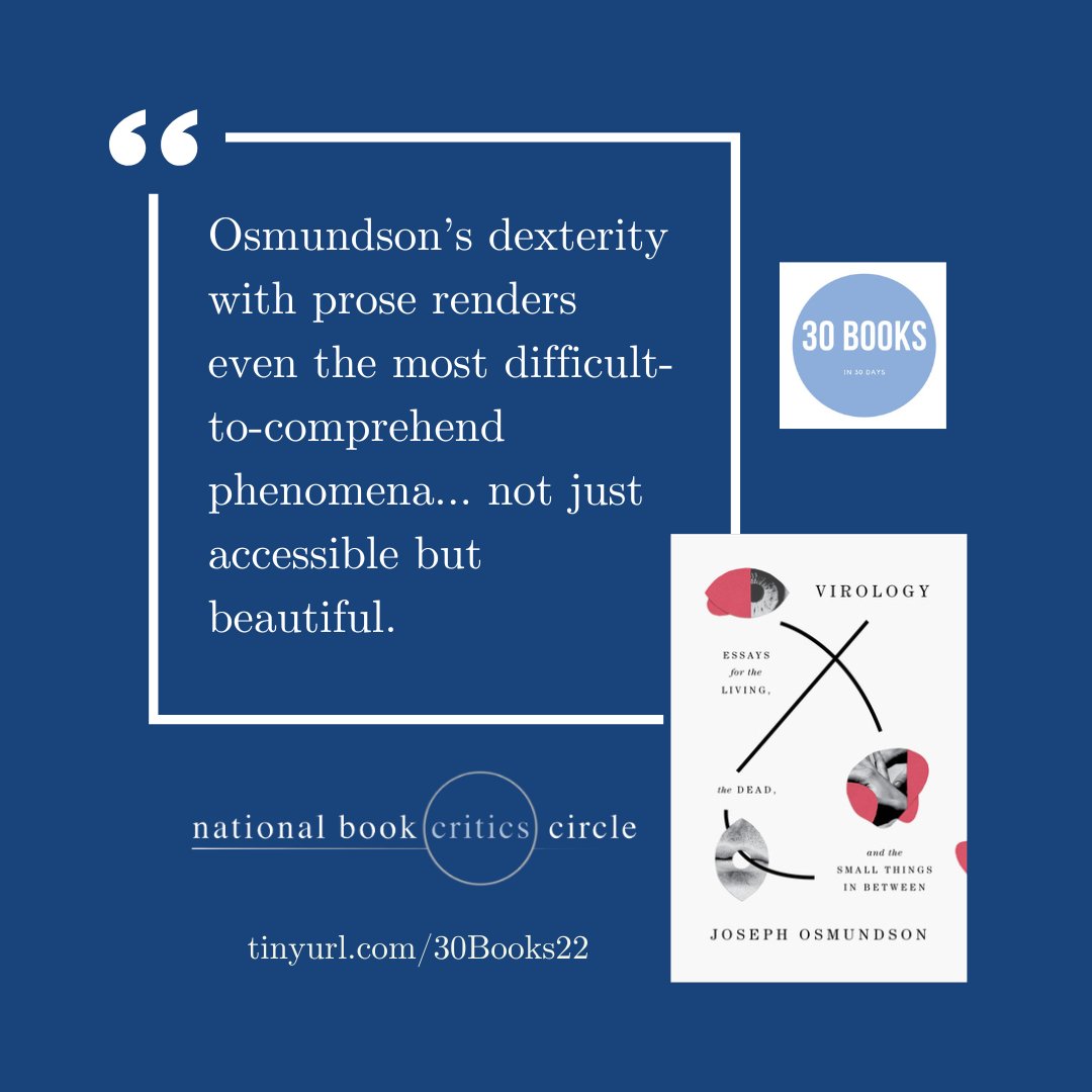 bookcritics's tweet photo. Today in our #30Books series, @mariskreizman writes about @reluctantlyjoe's Virology, a finalist for the NBCC Award for Nonfiction. https://t.co/tYOTpkGnFM #nbccawards #nonfiction https://t.co/EiUSZJzgqv
