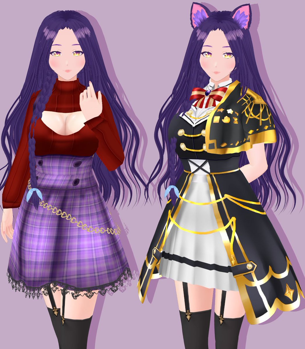 ChaoticBlossoms's tweet photo. Congrats @TheDeeKitty on your two-year anniversary and trusting me with your outfits! They were a pleasure to work on!  🌸#VRoid #VRoidStudio #Vtuber #VtuberUprsing #VtuberUprising https://t.co/zaGVBTtZZi
