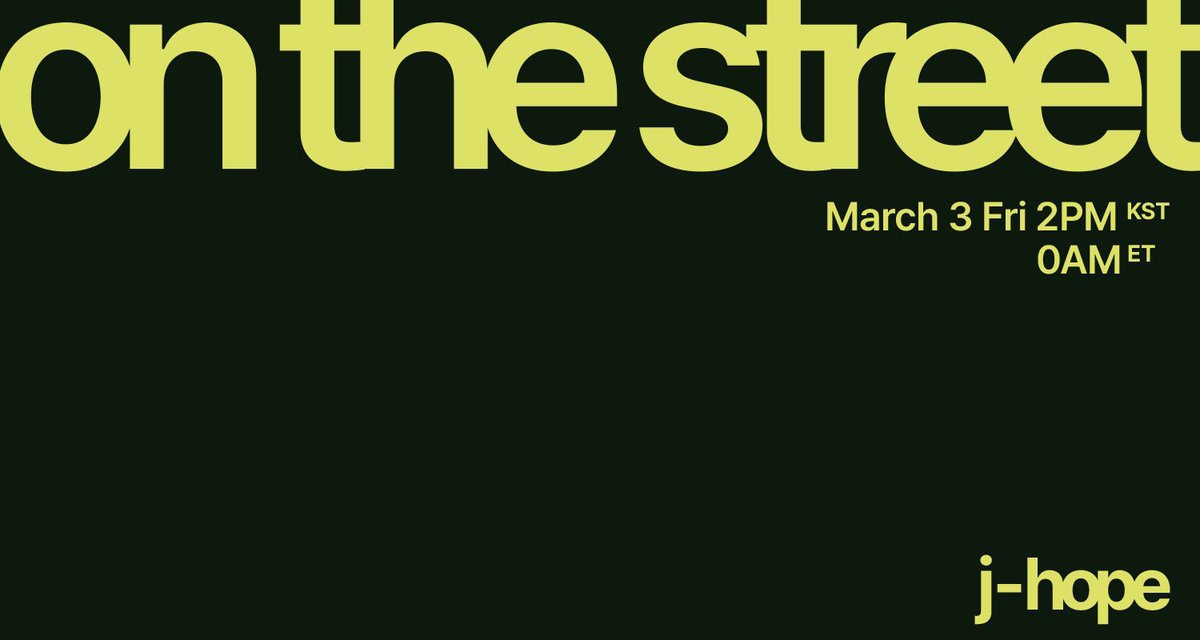 BTSChartTh's tweet image. ซิงเกิลใหม่ของ #Jhope "on the street" จะวางจำหน่ายในวันศุกร์ที่ 3 มีนาคมนี้