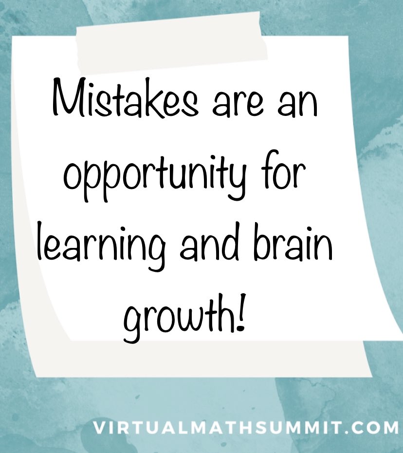 We tell this to our kiddos all the time & it’s definitely worth sharing as an important takeaway from the #VirtualMathSummit. #buildmathminds23 @BuildMathMinds #mathjoycps