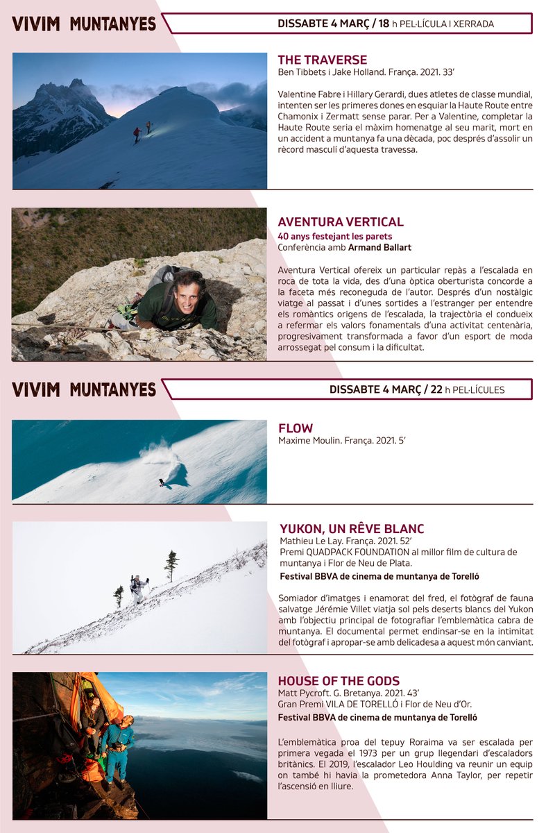 El Vivim Muntanyes comença aquest divendres 3 de març. Si encara no tens les teves entrades gratuïtes, NO T'ENCANTIS. Aquest any et fem una proposta de programa molt llaminera. Amb projeccions i xerrades. Si vols quedar-te a sopar, compra el tiquet abans de 48h web de Cines Olot