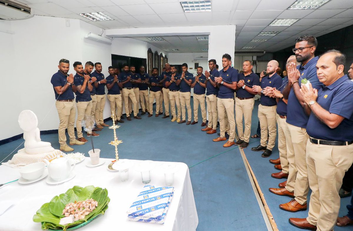 OfficialSLC's tweet photo. Sri Lanka Test squad led by Dimuth Karunaratne left the island for New Zealand to take part in the 2-match Test series. 🛫

#NZvSL https://t.co/OIiw8L54pf