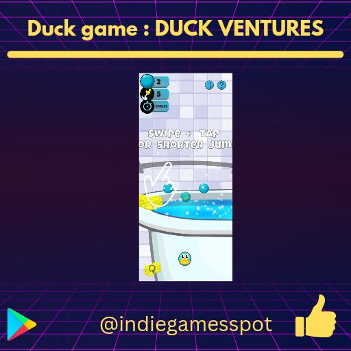 Indie Game of the Week 09/2023

"Duck game: DUCK VENTURES"

Android 
play.google.com/store/apps/det…
Download and Support 🤓

#indiesupport #indiedev #indie #support #game #games #mobilegame #marketing #mobile #mobiledev #share #download #app #indiegamedev #mobileapp #spot #SundayFun