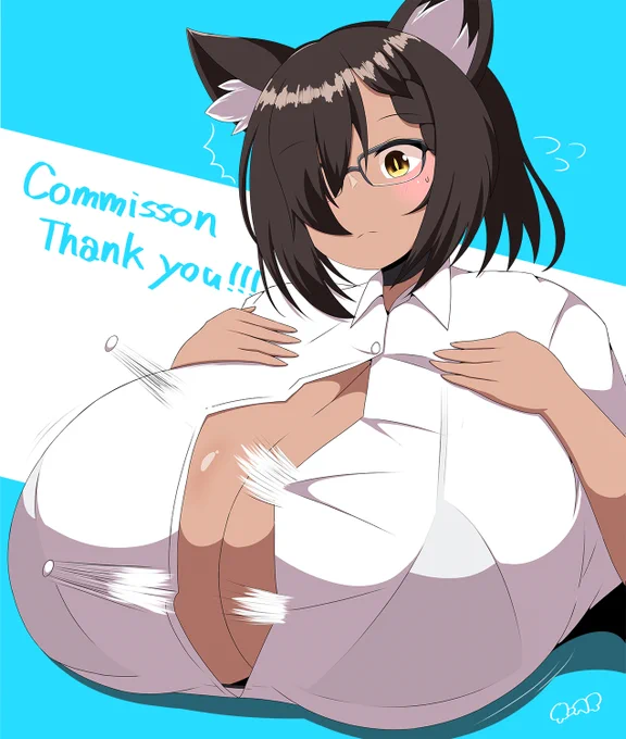 Skebリクエストありがとうございました!!依頼者様方のオリキャラを描かせていただきました。ブラウスが悲鳴を上げて挙句にボタンを飛ばすシークエンスほんとすき・・・ 