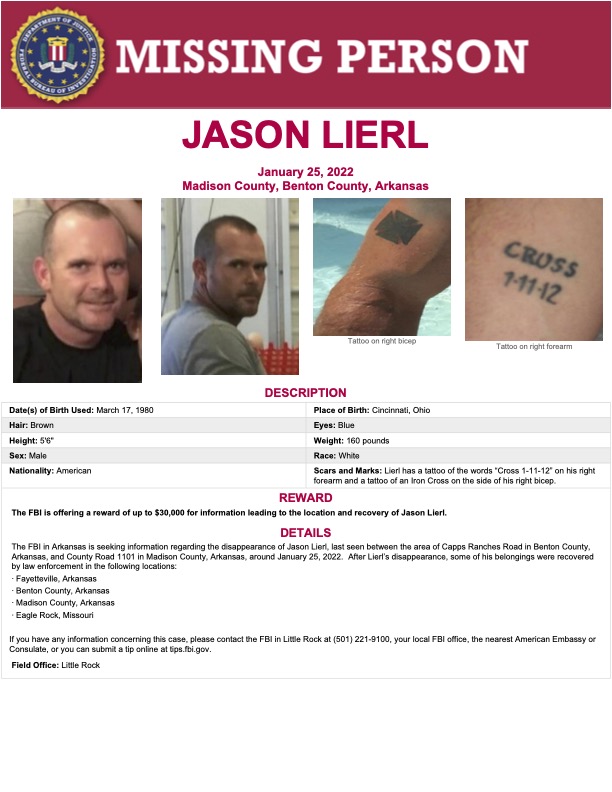 TrulyCriminal1's tweet photo. Where is Jason Lierl? If you have any information relating to their case please reach out to the relevant authorities.
#missing #missingperson #MadisonCounty #Arkansas #missingpersonscase #missingpersonscases https://t.co/xqP5iDMEW9