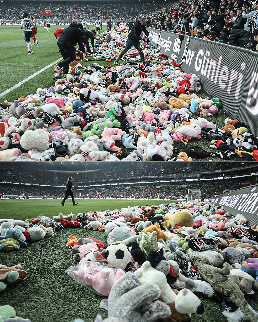 Besiktas vs Antalyaspor delayed as fans throw thousands of toys on