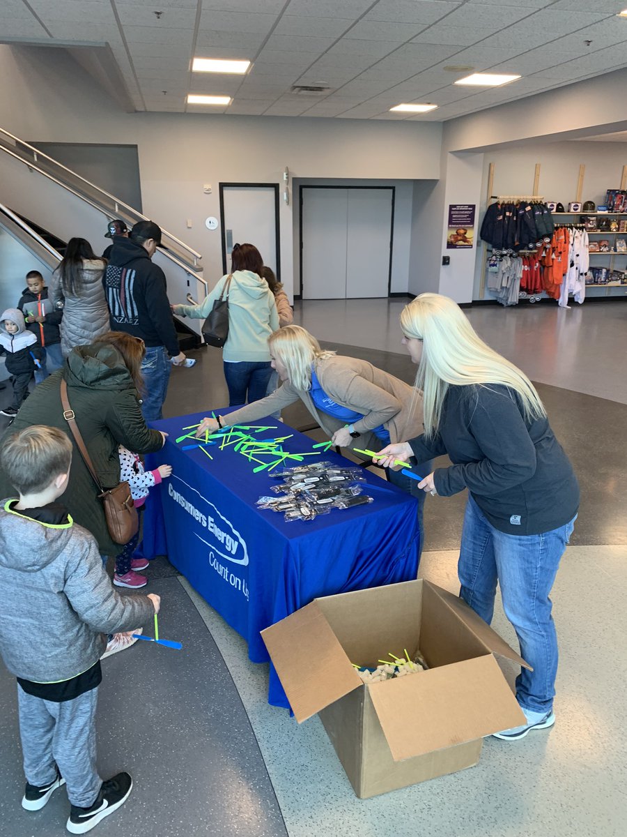 Thanks for your patience as our <a href="/ConsumersEnergy/">Consumers Energy</a> crews work hard to restore power. As a way of saying thanks to our customers we gave free admission to the first 400 people at the <a href="/Air_Zoo/">Air Zoo</a>. We certainly got a great response! Thanks for joining us and thanks to our CE volunteers!