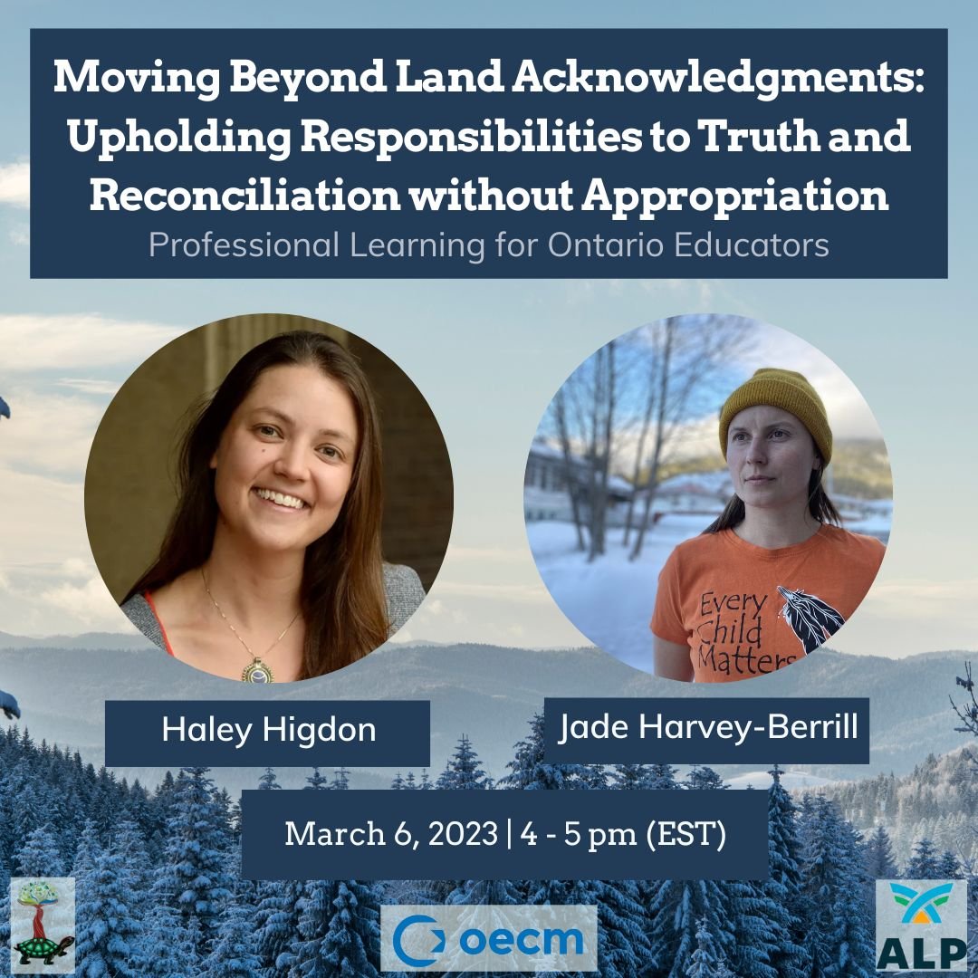 Join us on Mar 6! Haley and Jade will share their experiences of relationship building with Indigenous mentors, lessons continually learned and available resources. Free for all educators 💚, registration required due to limited spot.
zoom.us/meeting/regist…
