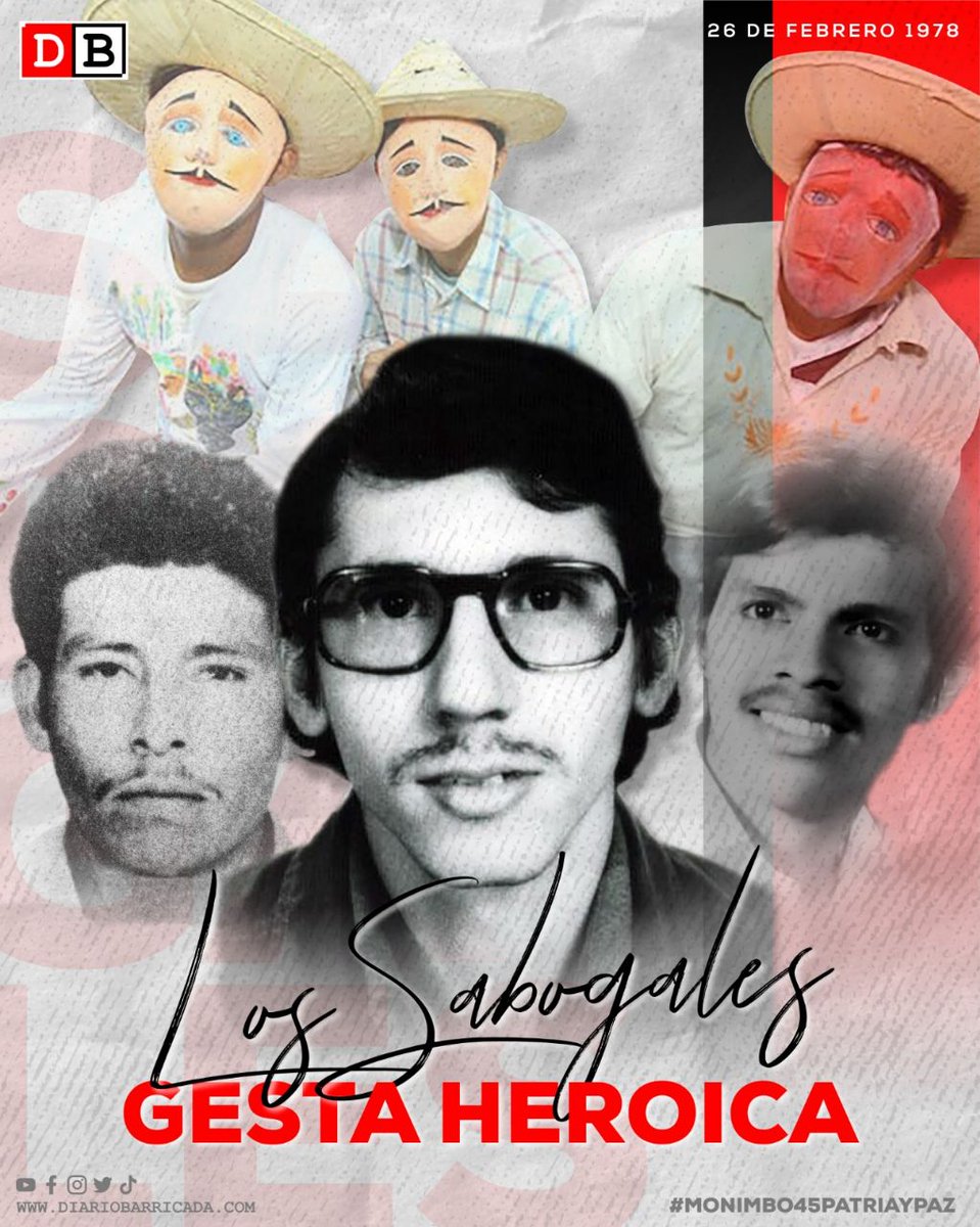 #26Feb
#Nicaragua
Los Sabogales Masaya
45 Aniv. De la Gesta Heroica de Sabogales donde Ofrendaron sus Vidas Camilo Ortega **Él Apostol de la Unidad Sandinista **Rito M. Rivera, Arnoldo Quant y otros Cros del FSLN.
VIVA MONIMBO AGUERRIDA!
#Monimbo45PatriaYPaz
#TropaSandinista