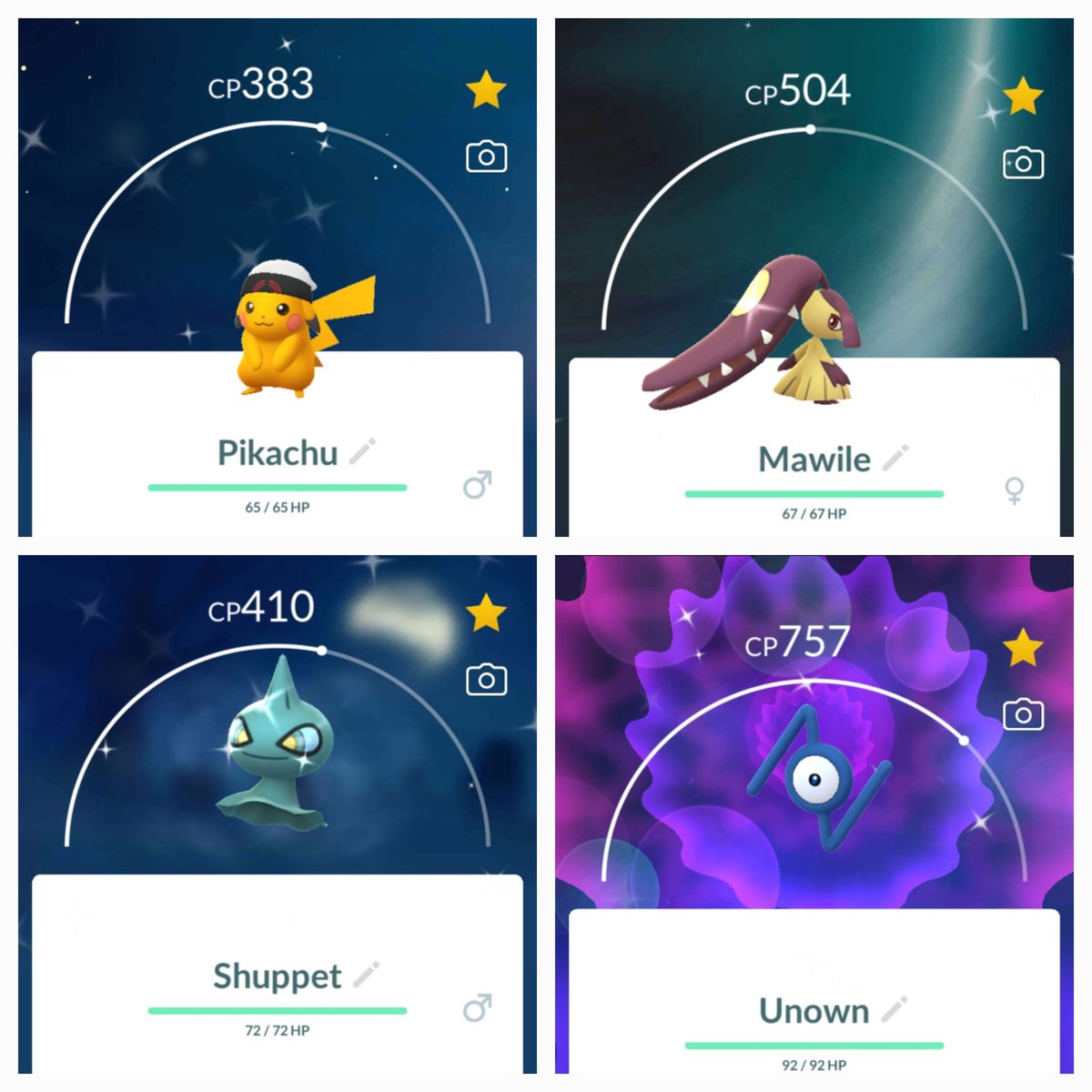 Kiristo's tweet photo. Not too bad so far. 🙂 #PokemonGOTourHoenn #pokemongo #ShinyPokemon https://t.co/Xpk7bSixtv