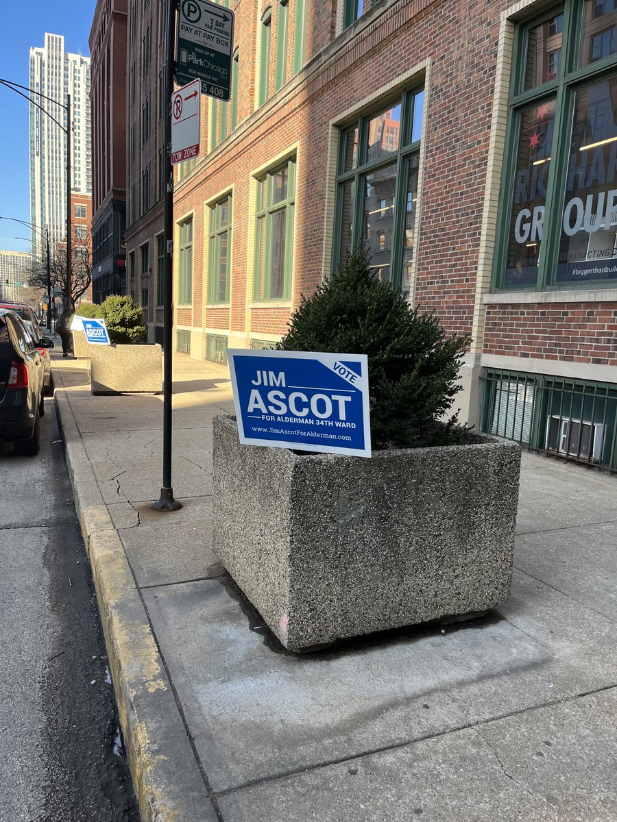 Ascot4Alderman's tweet photo. Great to see the signs out around the #new34th ward! Don’t forget to vote on or before Tuesday! Vote Jim Ascot for 34th Ward Alderman! https://t.co/yWHmrE3OOM