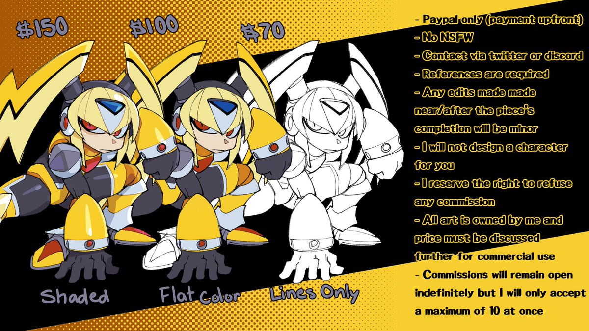 Reopening comms because I need to pay some bills