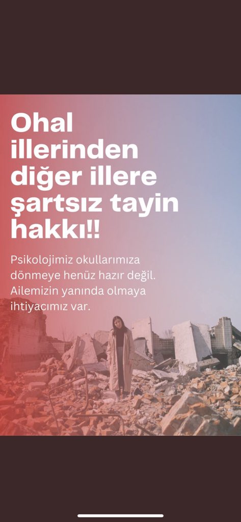 Astın felaketi diyorsanız Şartız tayin hakkımızı istiyoruz …
<a href="/prof_mahmutozer/">Mahmut Özer</a> <a href="/tcmeb/">Millî Eğitim Bakanlığı</a> <a href="/RTErdogan/">Recep Tayyip Erdoğan</a> <a href="/turkegitimsen/">Türk Eğitim Sen</a> <a href="/EgitimBirSen/">Eğitim-Bir-Sen</a> <a href="/TC_icisleri/">T.C. İçişleri Bakanlığı</a> <a href="/tcbestepe/">T.C. Cumhurbaşkanlığı</a> <a href="/TalipGeylan06/">Talip Geylan</a> <a href="/_aliyalcin_/">Ali YALÇIN</a> 
 #MebOkuluErteleTayiniVer