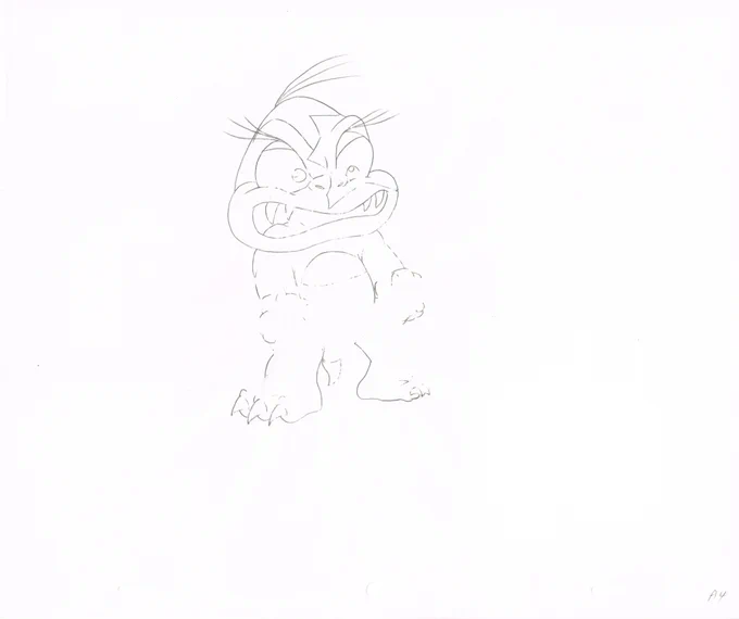 The Adventures of Super Mario Bros. 3 Animation Cel and Sketch Scan of Big Mouth Koopa from episode 24 Recycled Koopa. 